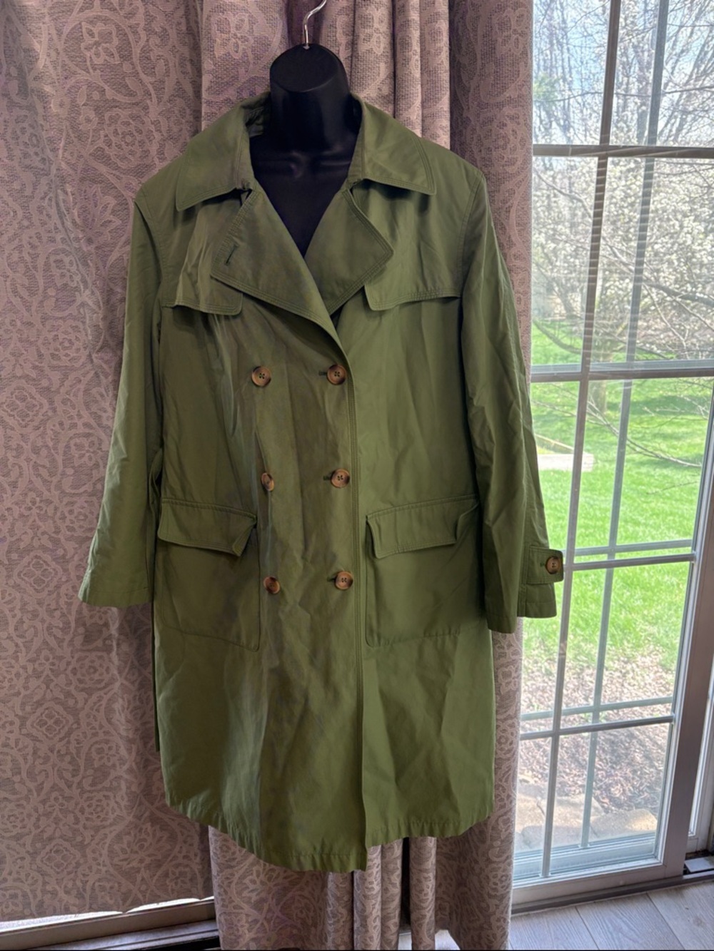 Gallery Spring Green Women's Trench Coat - XL with zip out liner